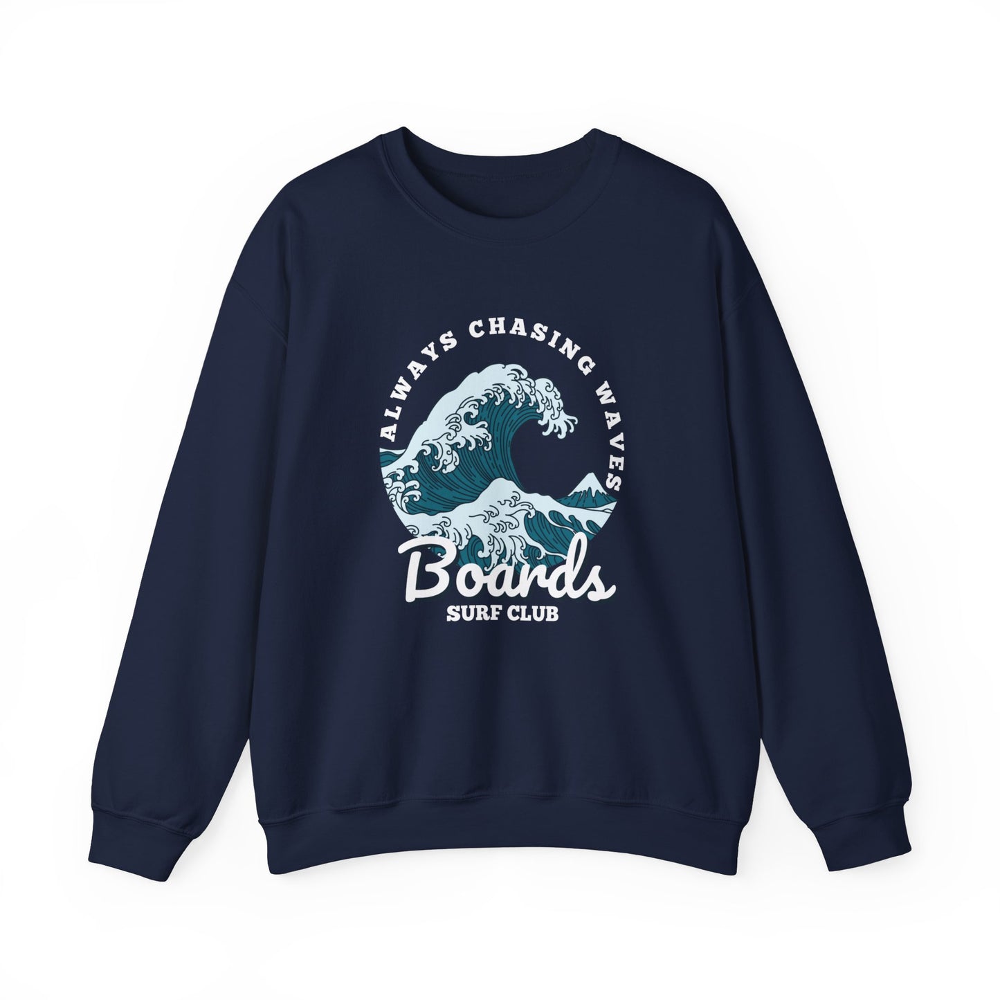 Chasing Waves Front Print Crewneck