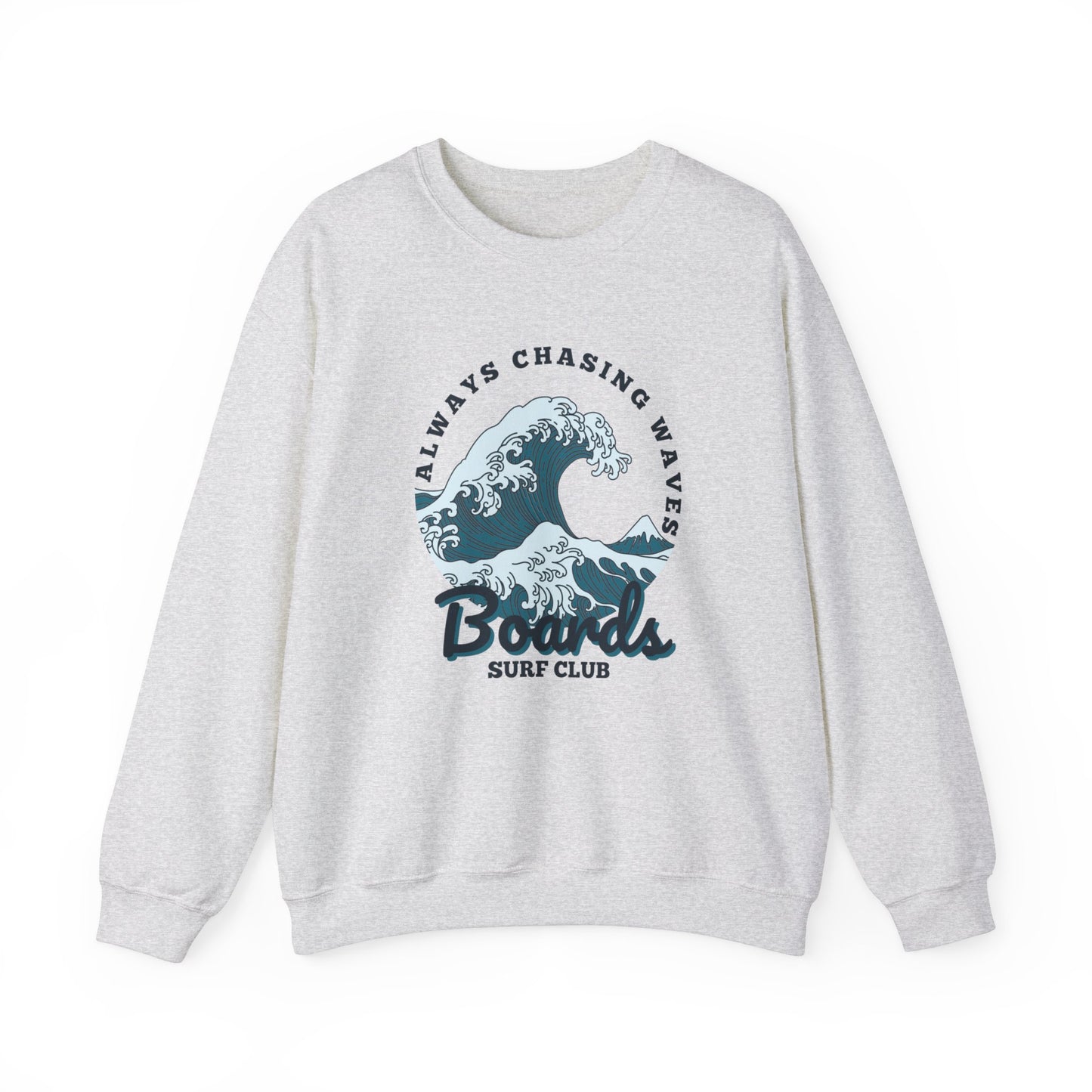 Chasing Waves Front Print Crewneck