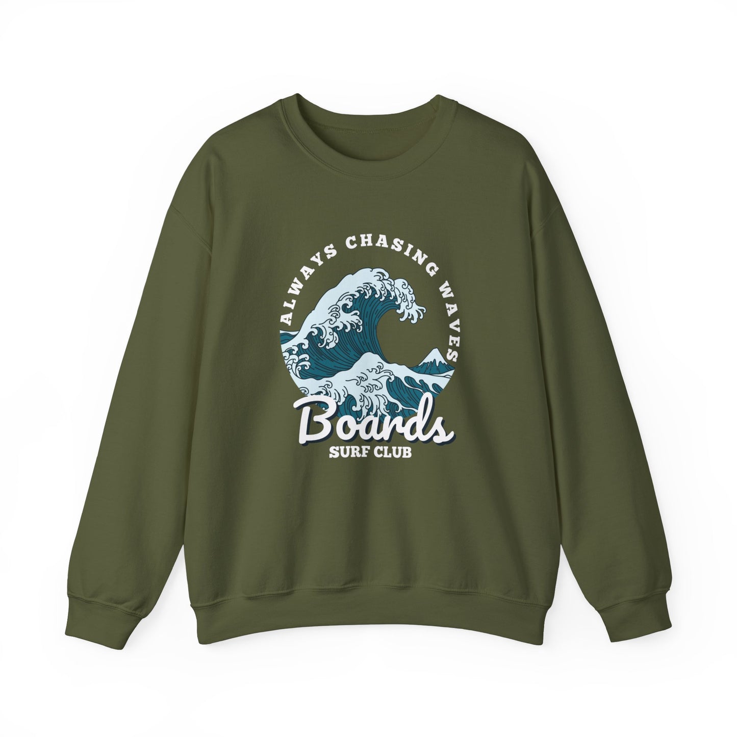 Chasing Waves Front Print Crewneck