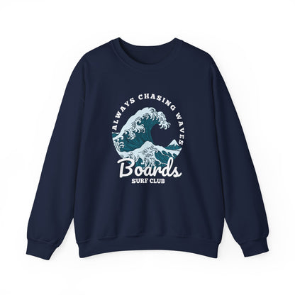 Chasing Waves Front Print Crewneck