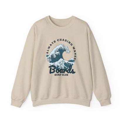 Chasing Waves Front Print Crewneck