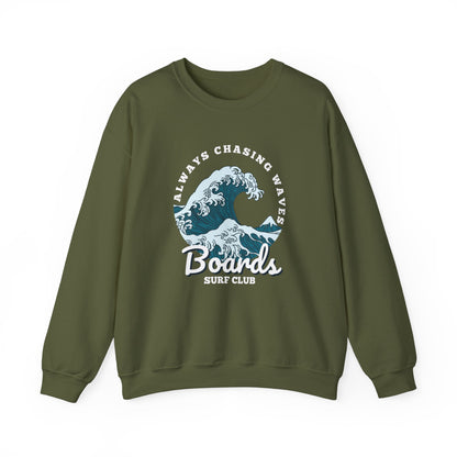 Chasing Waves Front Print Crewneck